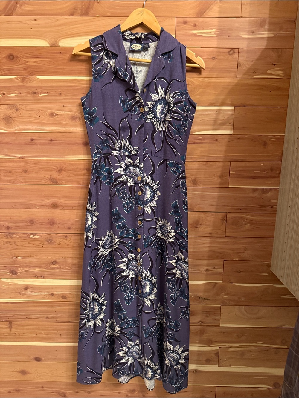 Tommy Bahama Sleeveless Floral Maxi Dress in Plum and Cream with Teal Accents